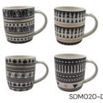 Porcelain Mug with Black Art with Gold Design