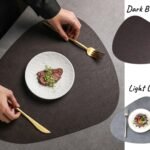 Irregular Triangle Shape Vinyl Leather Table Placemat 45 x 36 cm