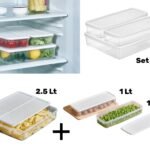 Set of 3 Food Storage Boxes for Fridge and Freezer
