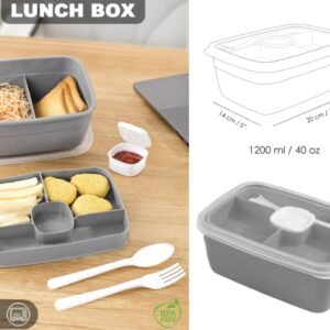 Perfect Lunch Box with 2 Compartments and Divided Tray