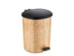 Wooden Color Plastic Pedal Dustbin 20 L