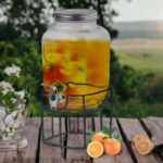 Fume Color Glass Beverage Dispenser; 4 lt