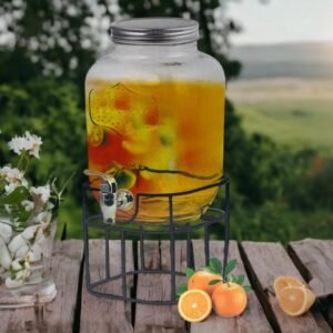 Fume Color Glass Beverage Dispenser; 4 lt