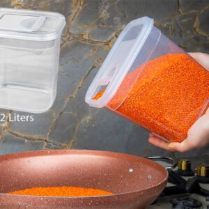 Transparent Dry Food Container with Sliding Cover 2L