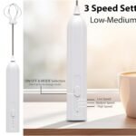 Rechargeable Milk Frother with 3 Speeds and extra Whisk