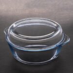 Oven Safe Borosilicate Glass Casserole with Lid 24.7 cm