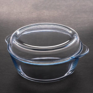 Oven Safe Borosilicate Glass Casserole with Lid 24.7 cm