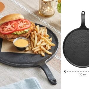 Large Melamine Round Plate with Handle