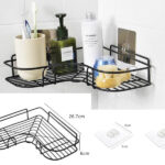 Bathroom Wire Shelf Corner Black