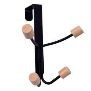 Black Metallic over the door hanger with 4 hooks