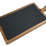 Wooden Serving Board with Natural Slate