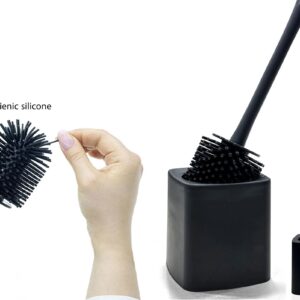 Square Silicone Toilet Brush with Stand