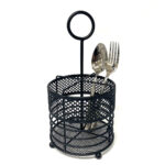 Matt Black Round Iron Cutlery Holder