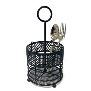 Matt Black Round Iron Cutlery Holder
