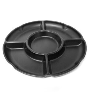 Mat Black Divided melamine Plate 5 Parts