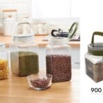 BPA free Plastic Jar with Leak Proof Attached Cover 900ml