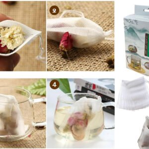100 empty tea bags, food safe, heat resistant.