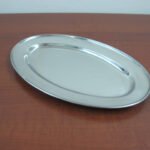 thick oval stainless steel dish 35cm