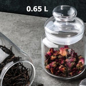 Small Glass Jar Clear Design 0.65 L