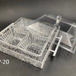 Square Condiment Tray with 4 Bowls and Cover