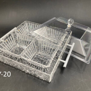 Square Condiment Tray with 4 Bowls and Cover