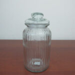 Large Glass Jar Lined Design