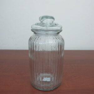 Large Glass Jar Lined Design