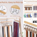 Wooden Belts Hanger with 16 hooks
