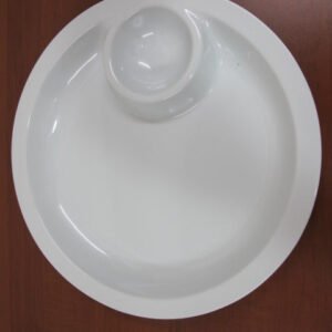 Melamine Round Chip & Dip Plate