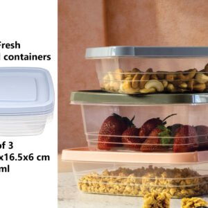 Set of 3 Eco Fresh Square Food Container 990 ml