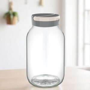 Glass Jar 3L with plastic cover and plastic handle