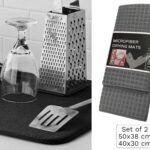 Pack of 2 Microfiber Dish Draining Mats