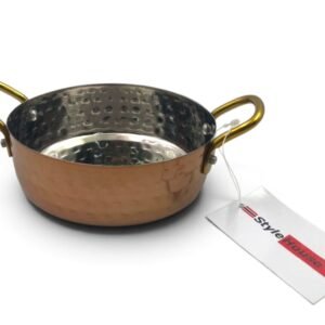 Copper Plated Stainless Steel Round Plate 12x4 cm