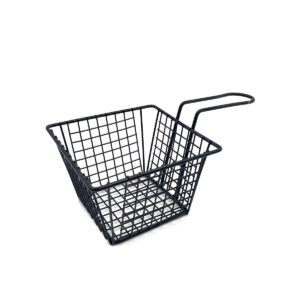 Black Big Squared French Fry Serving Basket 12.5 CM