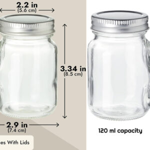 Small Mason Glass Jar 120 ml X2