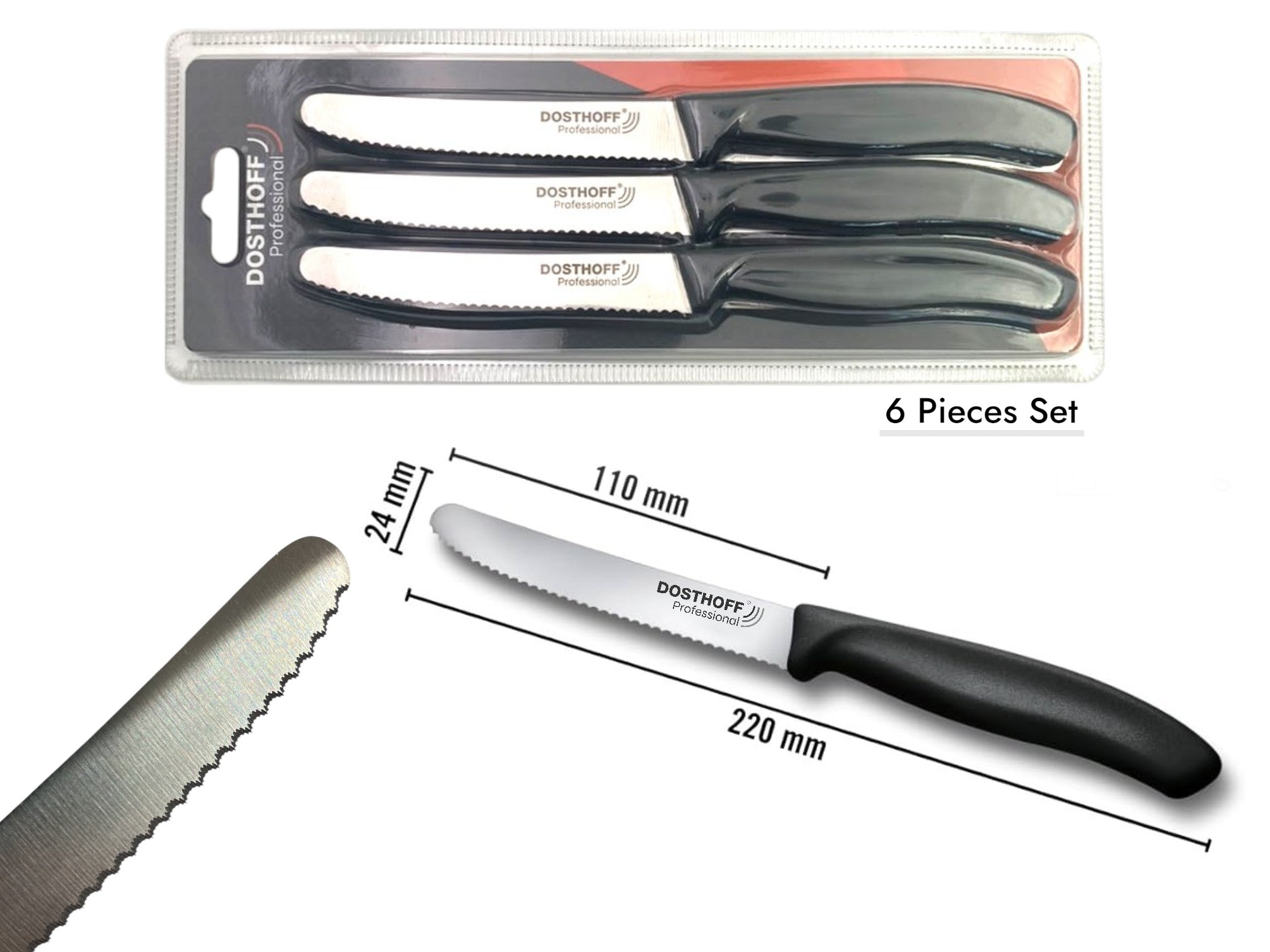 e19490ada03b24eeb83a7b47df0f54c9.jpg Dosthoff Serrated Tomato Knife Black Plastic Handle X6
