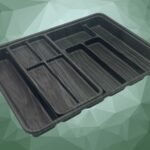 Black Wood Color Sliding Cutlery Tray 49 x36 cm