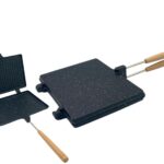 Granite Aluminum Sandwich Double Grill with Wooden Handles