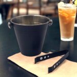 Black Stainless Steel Ice Bucket with Tong