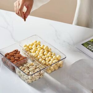 Transparent Multifunctional Divided Square Tray 20 cm