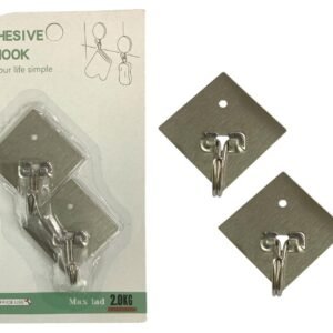 Stainless Steel Small Self Adhesive Hooks X2