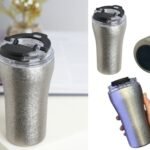 Stainless 18/10 Travel Mug Frosted Silver Finish 380 ml
