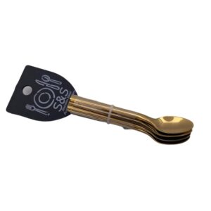 Plain modern golden demitasse spoons X6