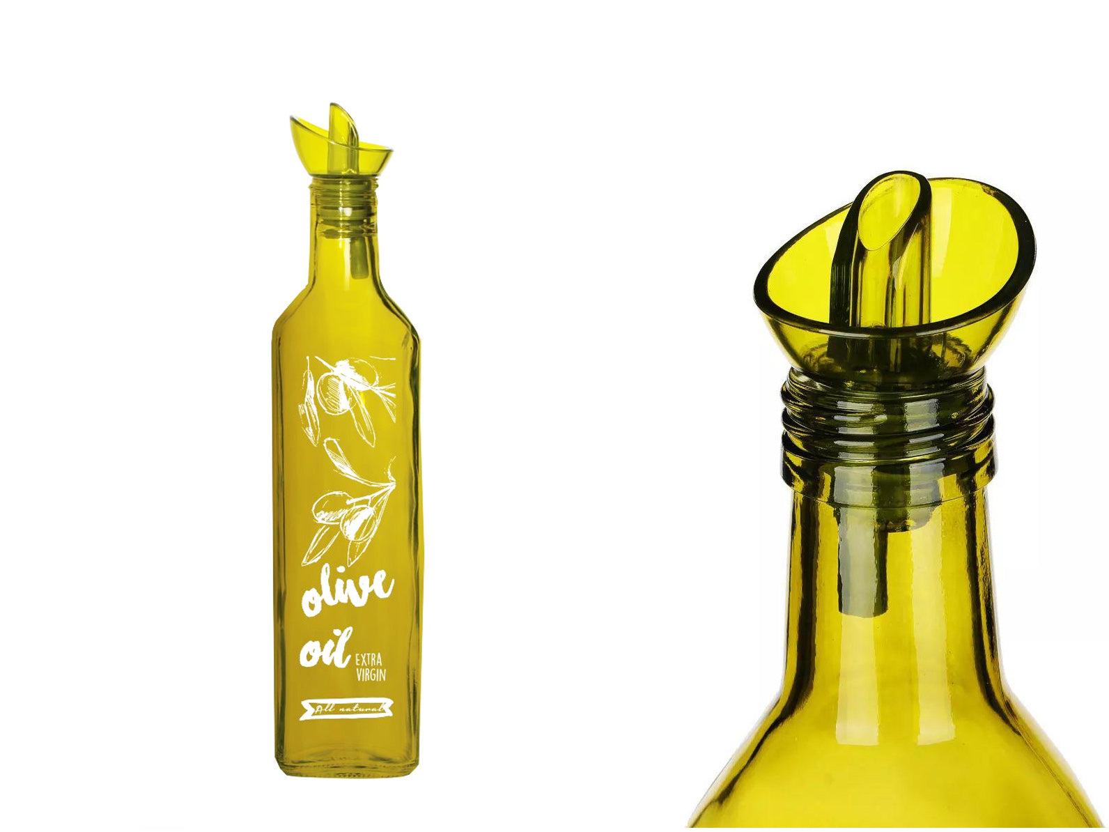 e8ce20332863282545cbb985571a47ce.jpg Olive Green Decorated Oil Bottle SQ 500 ml