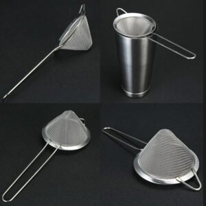 Cone Shape Fine Mesh Stainless Steel Strainer 10 cm