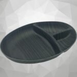 Black Wood Color 3 Compartments Snack Bowl
