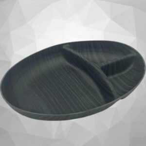 Black Wood Color 3 Compartments Snack Bowl