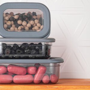Set of 3 Poli Food Storage Box with Silicon Rim Cover