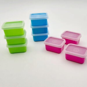 Set of 3 Mini Rectangular Colored Storage Containers