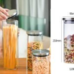 Borosilicate Glass Round Jar Stainless Steel Cover1200ml